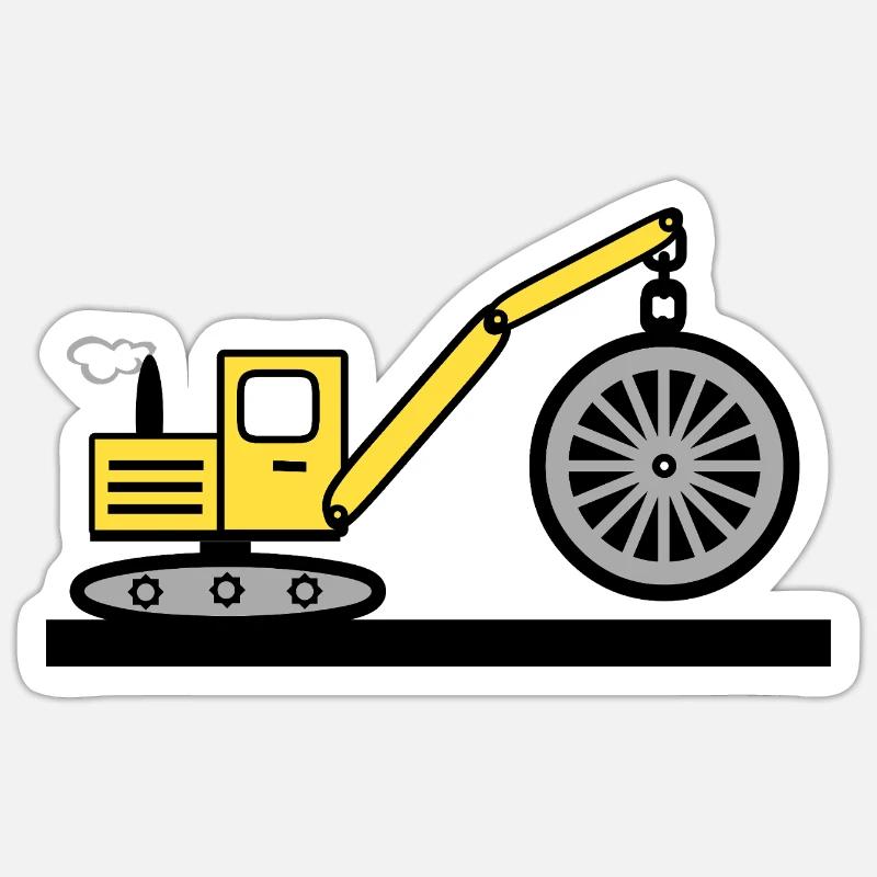 Excavator - Sticker size S (10 x 10 cm) - white matte