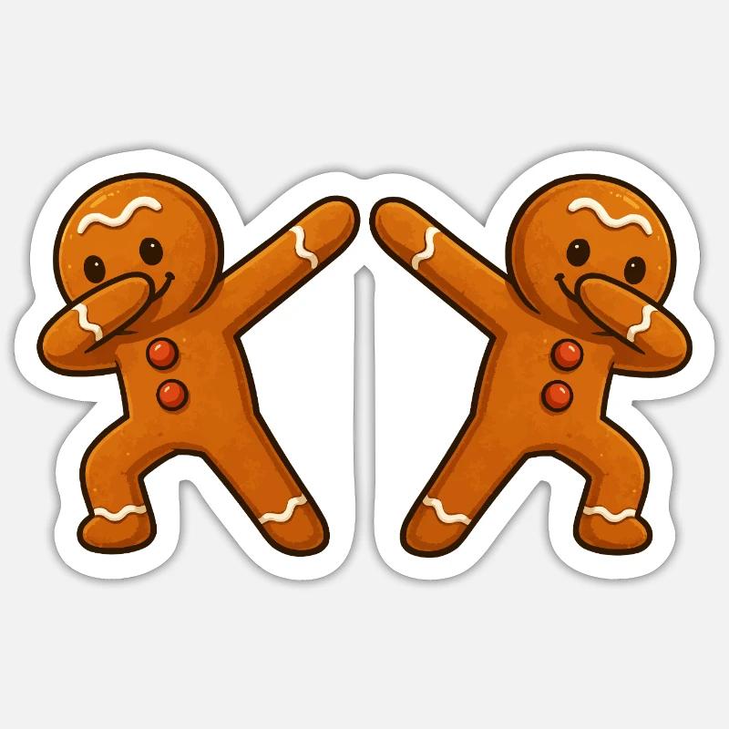  Lebkuchenmann Dabbing 2 - Sticker Größe S (10 x 10 cm) - Mattweiß
