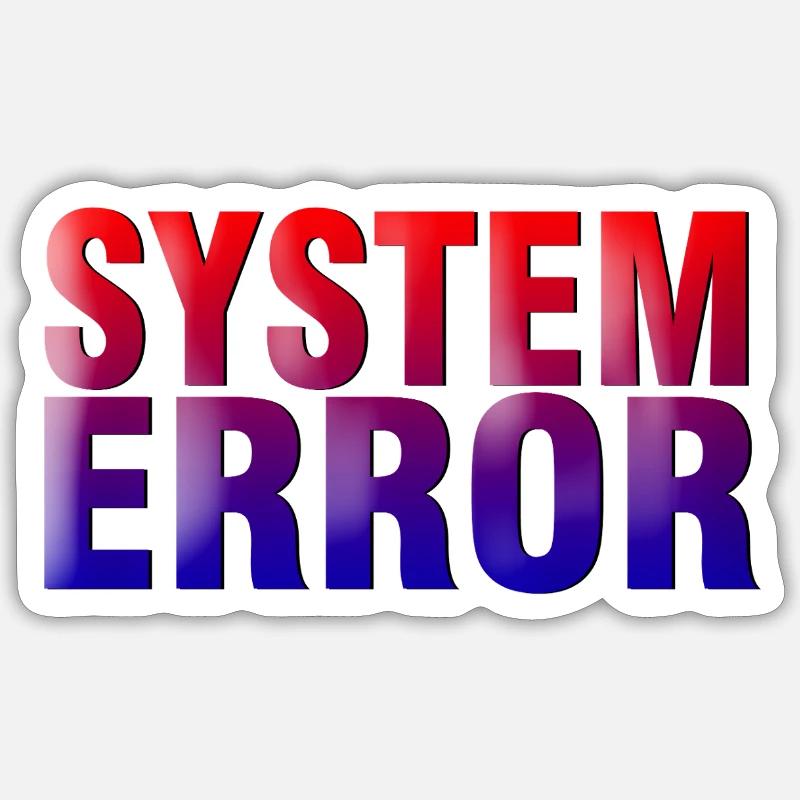 Systemfehler Gradient Typo - Sticker Größe S (10 x 10 cm) - Mattweiß