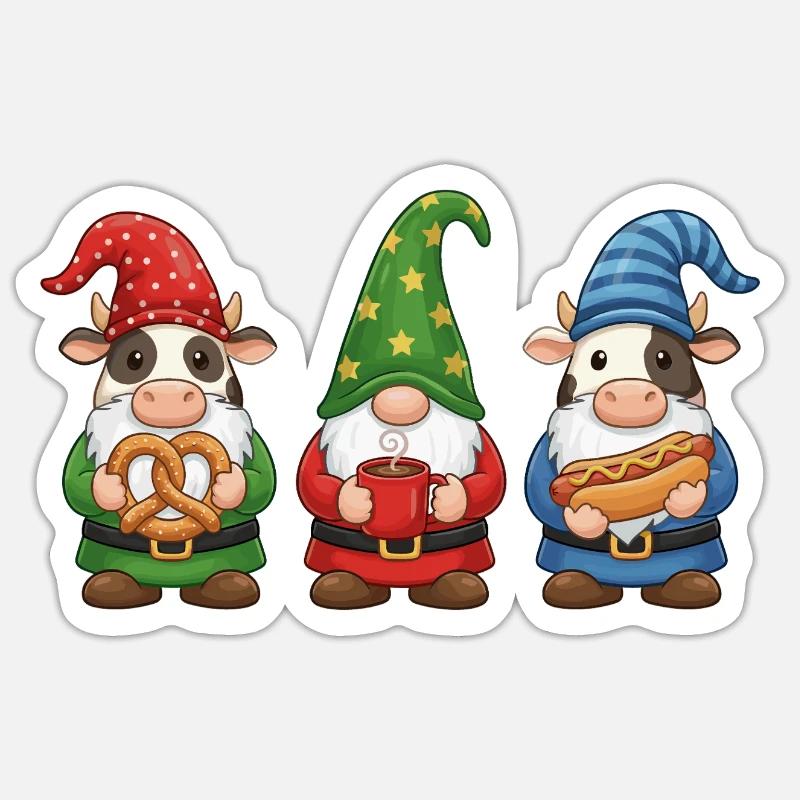 Vache Joyeux Noël Cool Noël - Sticker taille S (10 x 10 cm) - blanc mat