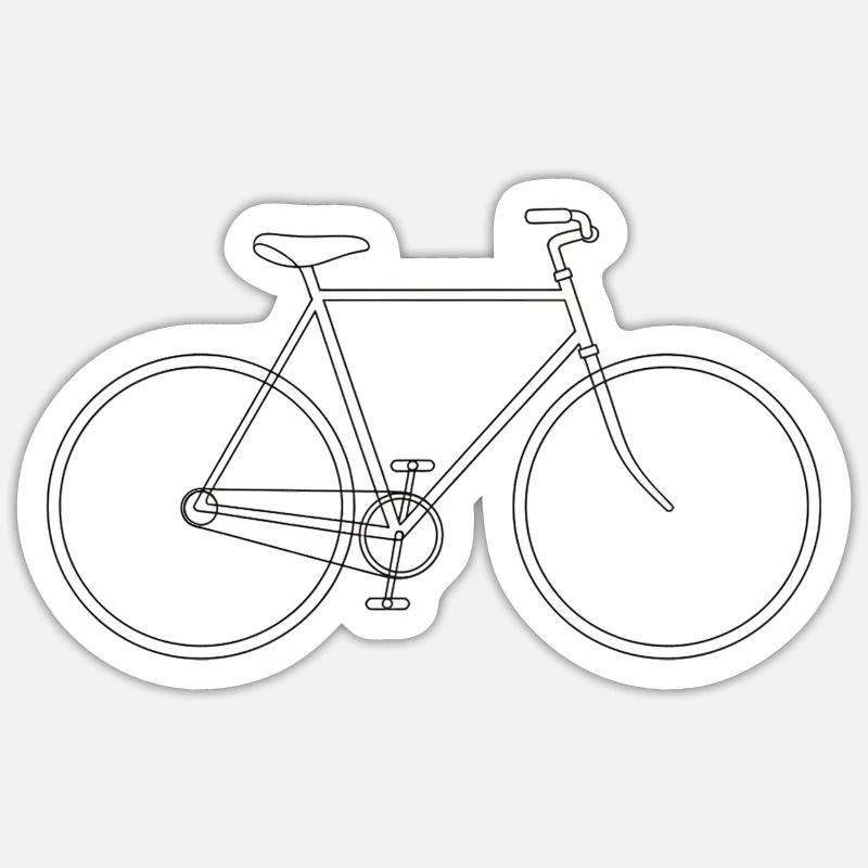 Contour de roue graphique de vélo minimaliste Sticker taille S (10 x 10 cm)