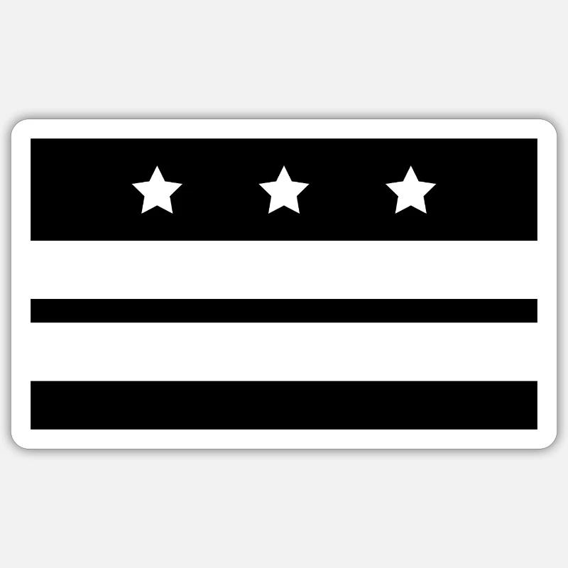 Washington flag - Sticker size S (10 x 10 cm) - white matte