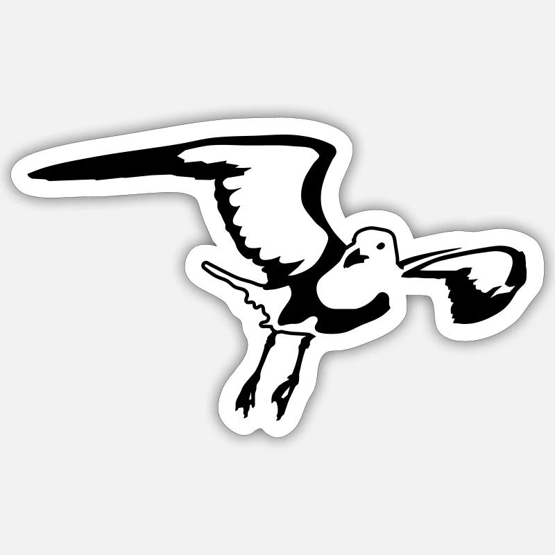 Gull - Sticker size S (10 x 10 cm) - white matte