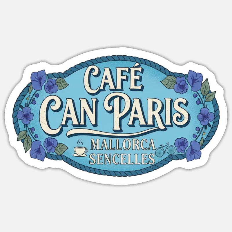 Mallorca Cafe Can Paris Sencelles - Sticker size S (10 x 10 cm) - white matte