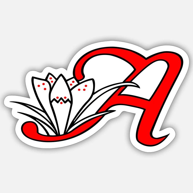 Lettre A Initiale - Sticker taille S (10 x 10 cm) - blanc mat