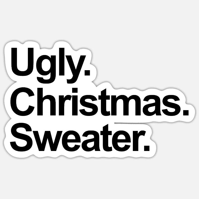 Pull de Noël moche Sticker taille S (10 x 10 cm)