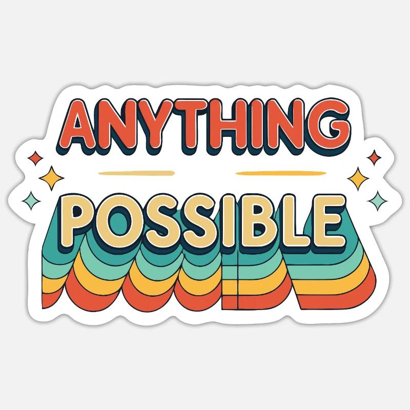 Anything Possible Retro Waves - Sticker size S (10 x 10 cm) - white matte