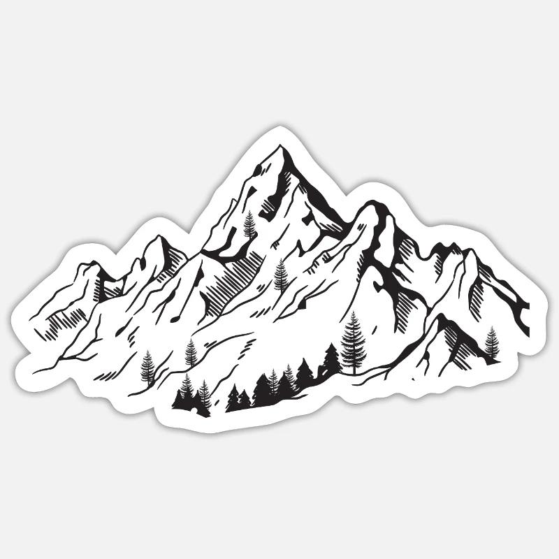 Mountains - Sticker size S (10 x 10 cm) - white matte