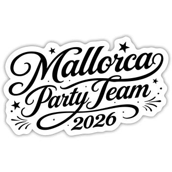 Mallorca Party Team 2026 - Sticker Größe S (10 x 10 cm) - Mattweiß - Vorne