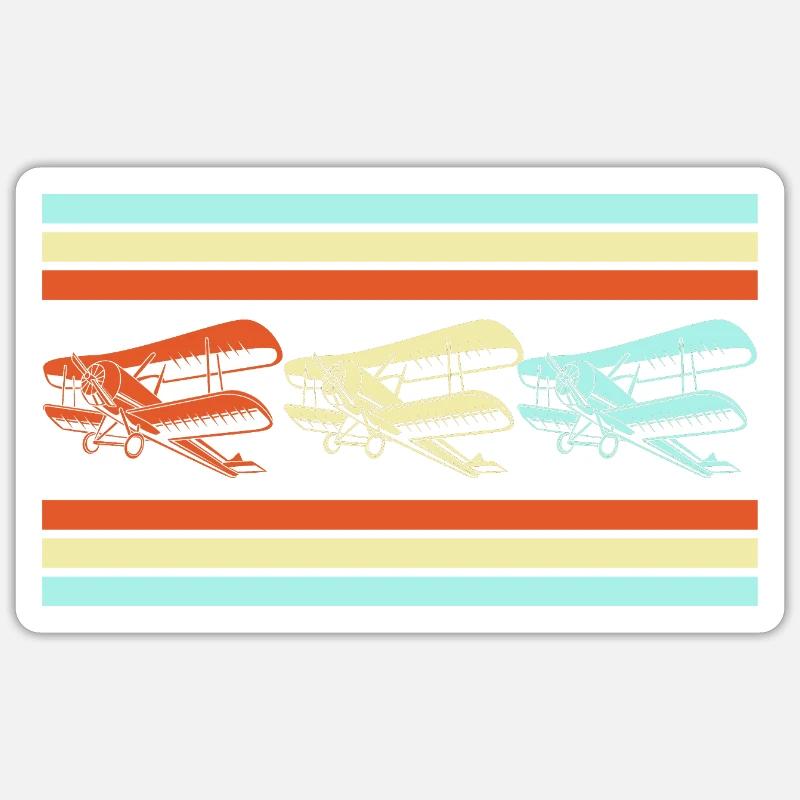 Avion modèle modèle - Sticker taille S (10 x 10 cm) - blanc mat