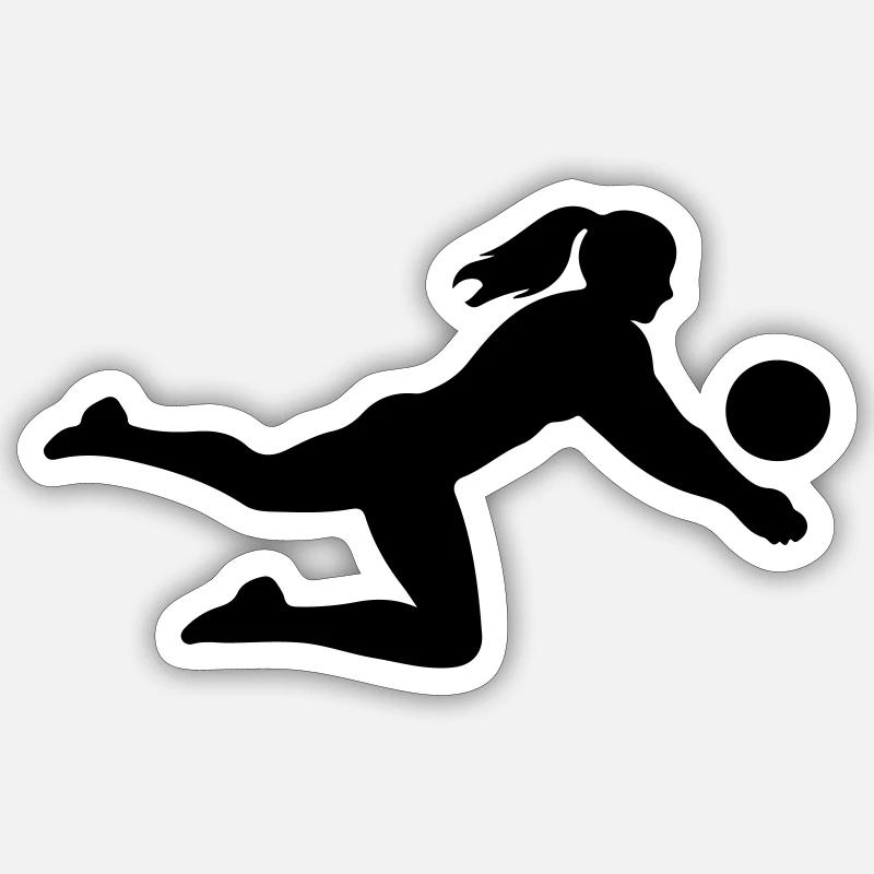 Volleyball Silhouette - Sticker Größe S (10 x 10 cm) - Mattweiß