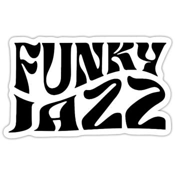 Funky Jazz music logo design - Sticker size S (10 x 10 cm) - white matte - Front
