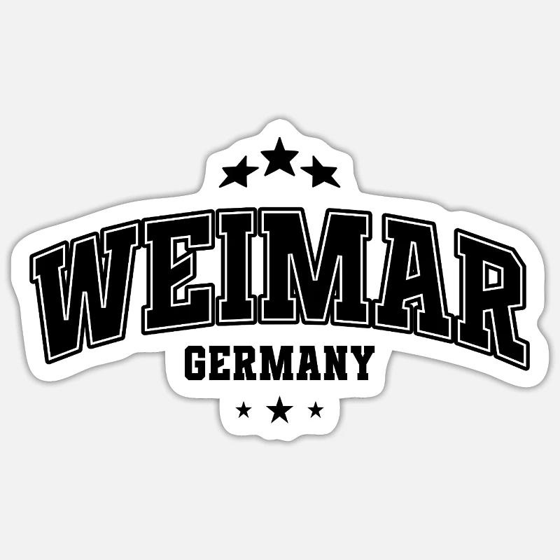 Weimar Varsity Lettering Souvenier - Sticker size S (10 x 10 cm) - white matte