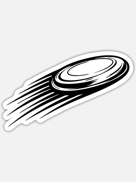 Wurfscheibe Bewegung Schwarz Symbol - Sticker Größe S (10 x 10 cm) - Mattweiß