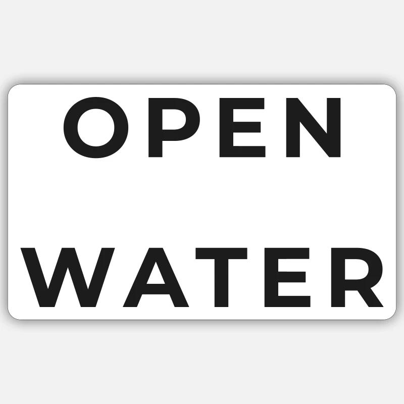 OPEN WATER - Sticker size S (10 x 10 cm) - white matte