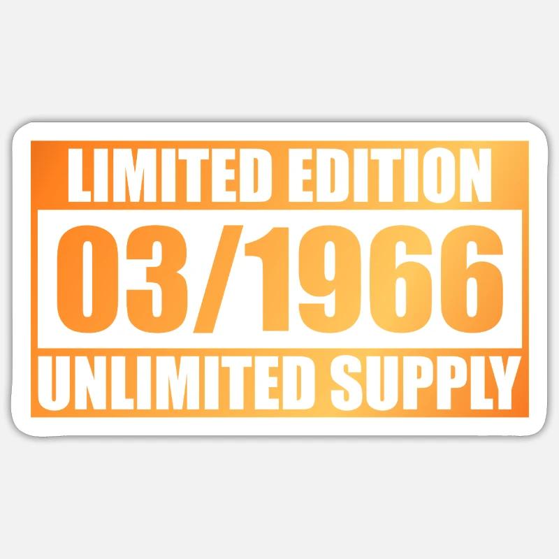 60e anniversaire édition limitée - ꝏ Approvisionnement 03/1966 - Sticker taille S (10 x 10 cm) - blanc mat