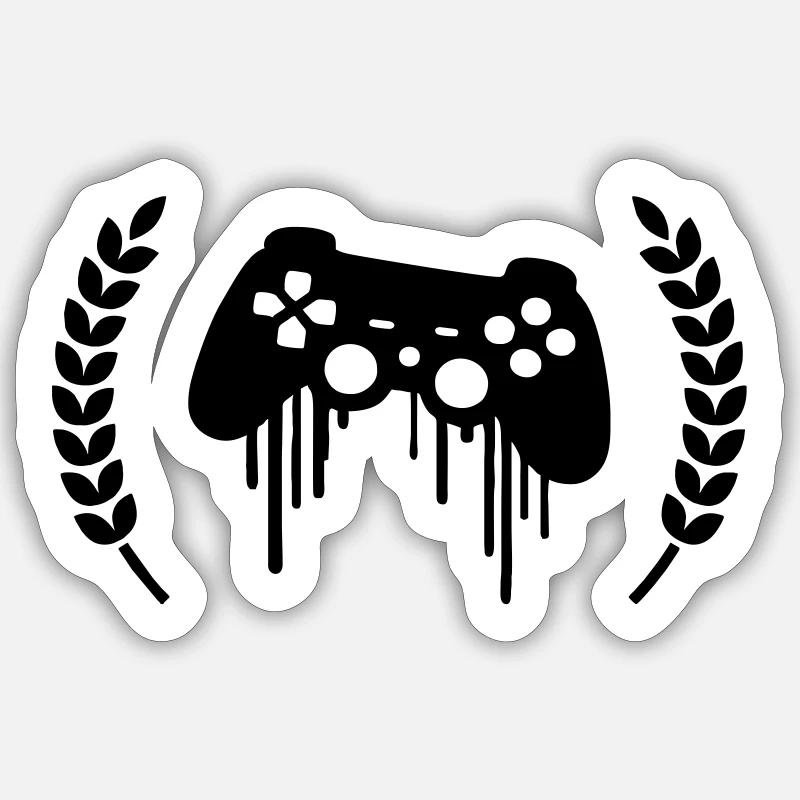 gaming kontroller kranz Sticker Größe S (10 x 10 cm)