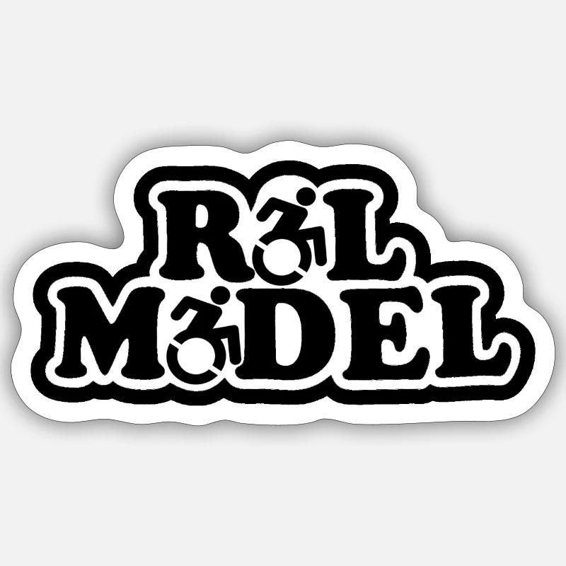 Vorbild. Für den echten Rollstuhlfahrer # - Sticker Größe S (10 x 10 cm) - Mattweiß