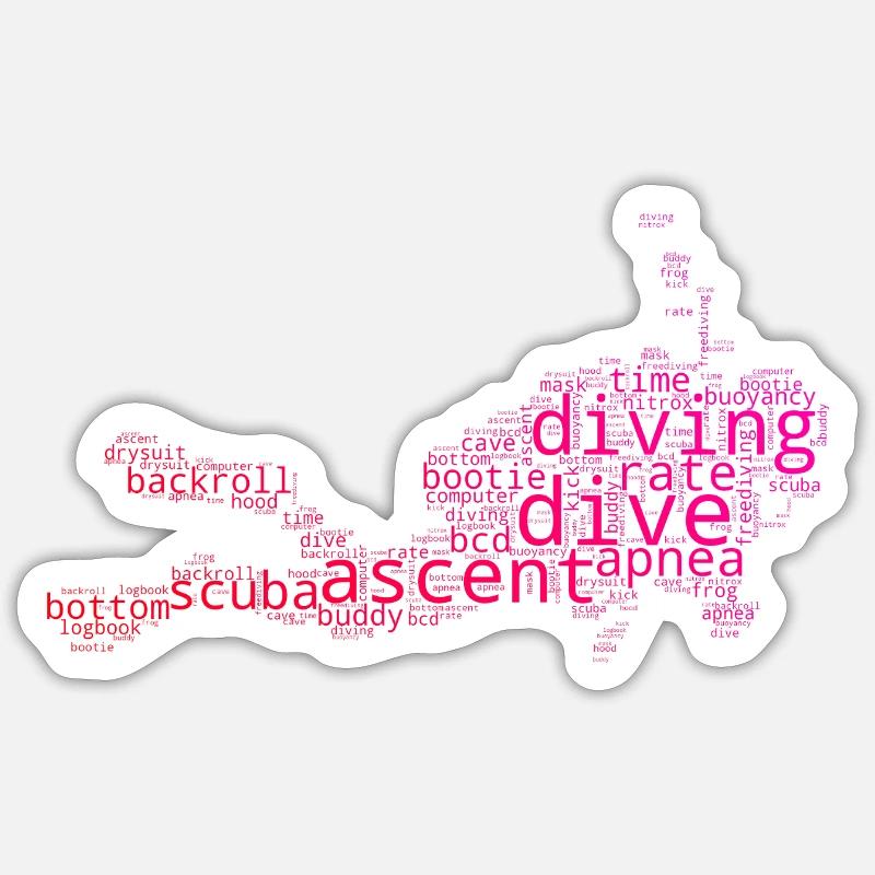 Easy Diving timeless design - Sticker size S (10 x 10 cm) - white matte