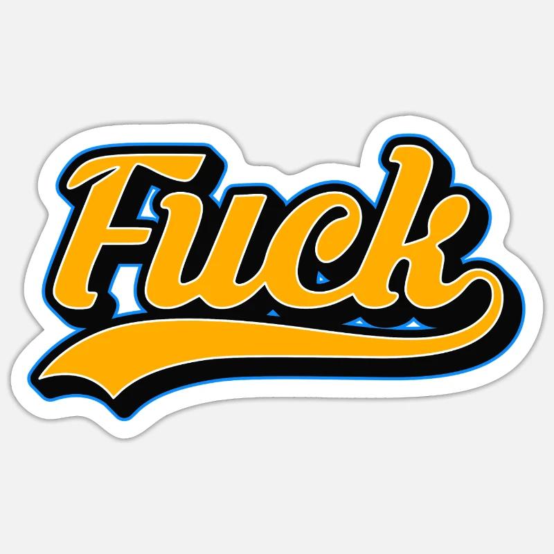 F-Wort-Retro-Skript - Sticker Größe S (10 x 10 cm) - Mattweiß