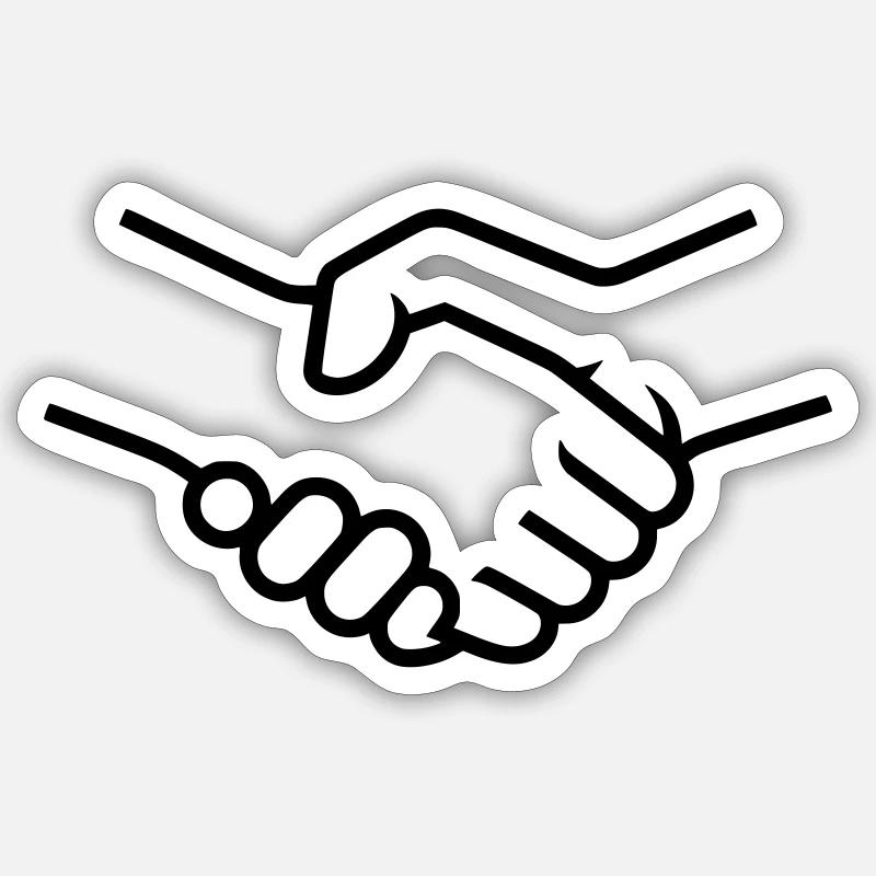 Handshake Hands Teamwork Sticker size S (10 x 10 cm)