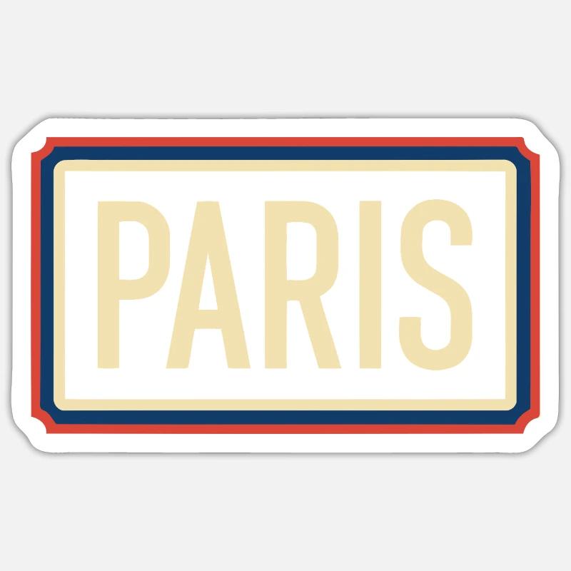 Pariser Retro-Abzeichen-Emblem - Sticker Größe S (10 x 10 cm) - Mattweiß
