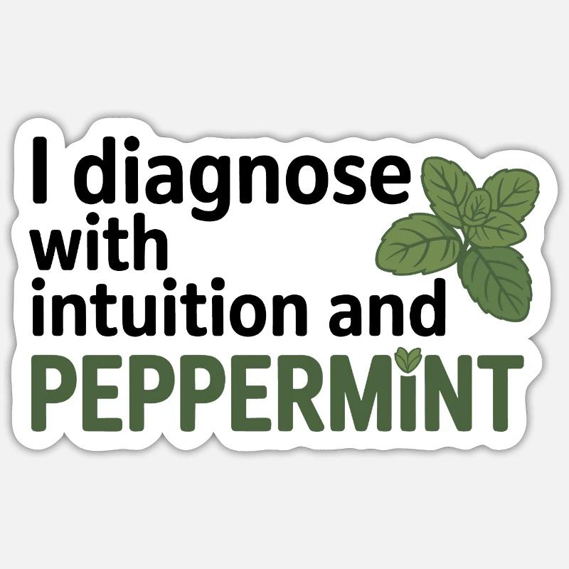 Naturopath Diagnose Intuition Peppermint  - Sticker size S (10 x 10 cm) - white matte