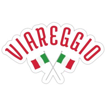 Viareggio Crossed Italian Flags  - Sticker size S (10 x 10 cm) - white matte - Front