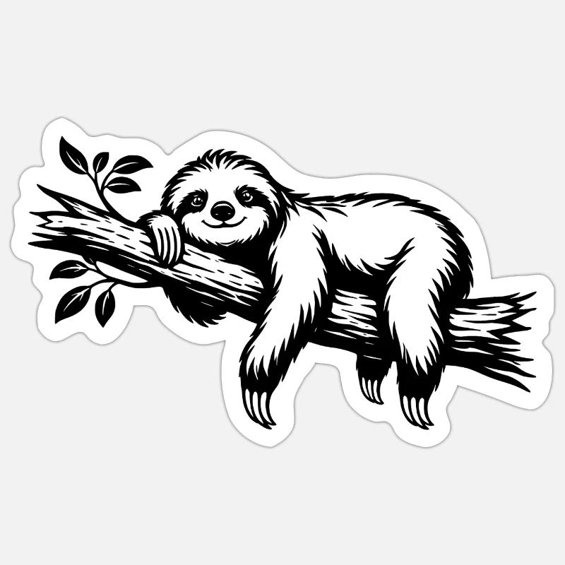 Sloth chilling - Sticker size S (10 x 10 cm) - white matte
