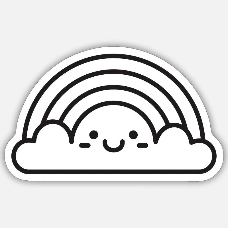 Regenbogen - Sticker Größe S (10 x 10 cm) - Mattweiß