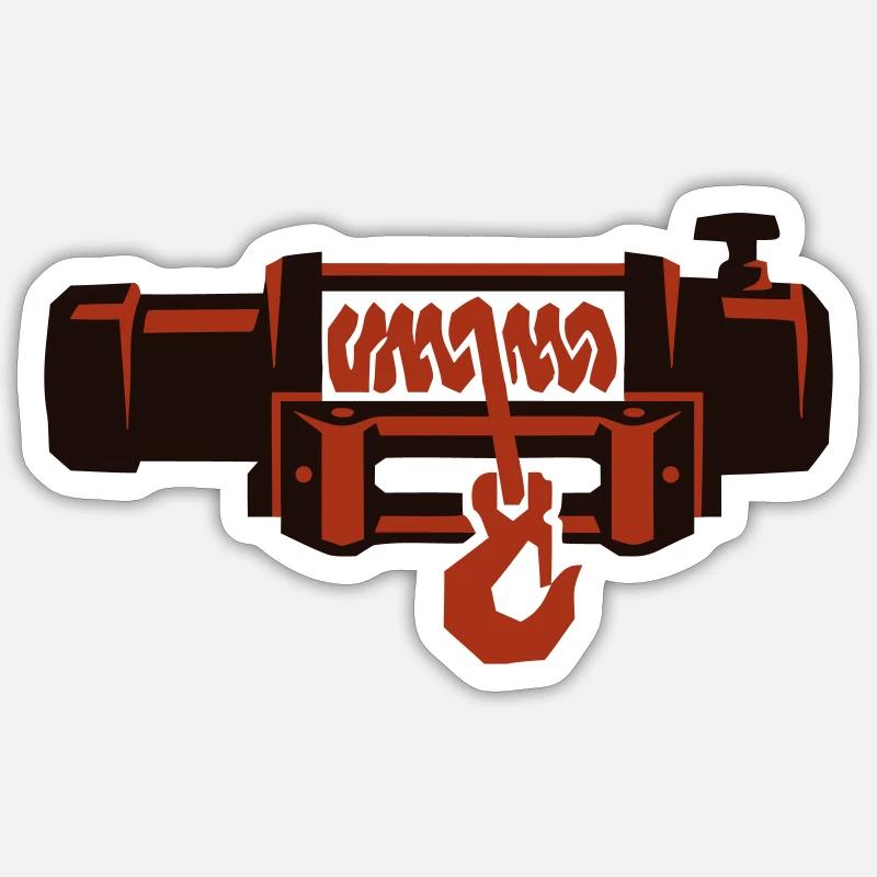Offroad Seilwinde 4x4 Tool - Sticker Größe S (10 x 10 cm) - Mattweiß