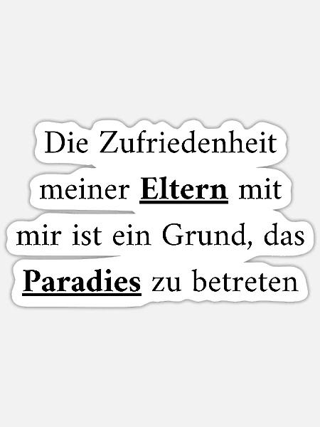 Eltern & Paradies: Ein Weg zum Glück - Sticker Größe S (10 x 10 cm) - Mattweiß