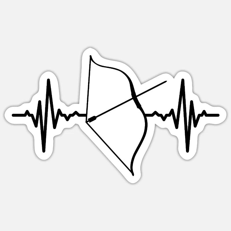 Composite Bow Heart Line - Sticker size S (10 x 10 cm) - white matte