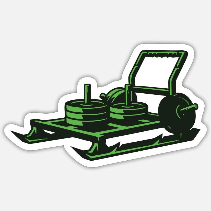 Gewichtsschlitten Prowler Vektor - Sticker Größe S (10 x 10 cm) - Mattweiß
