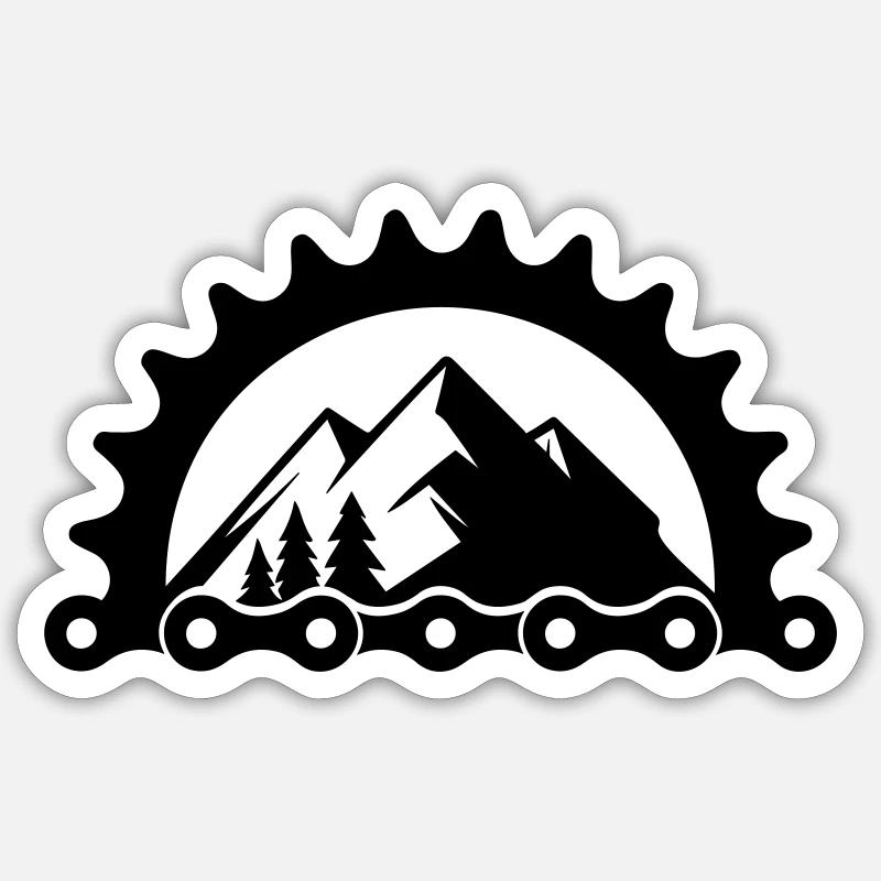 VTT Vélo – Logo du plateau - Sticker taille S (10 x 10 cm) - blanc mat
