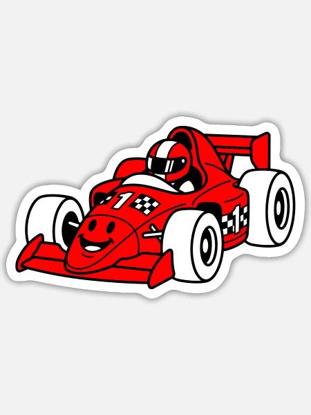 Racing Car Child - Sticker Größe S (10 x 10 cm) - Mattweiß