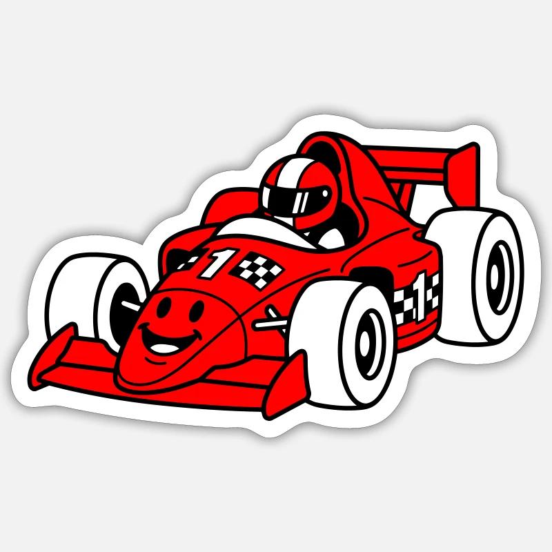 Racing Car Child - Sticker size S (10 x 10 cm) - white matte