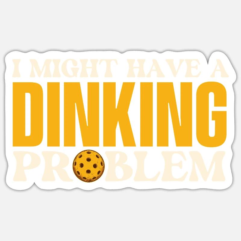 Dinking Problem Pickleball Player - Sticker size S (10 x 10 cm) - white matte