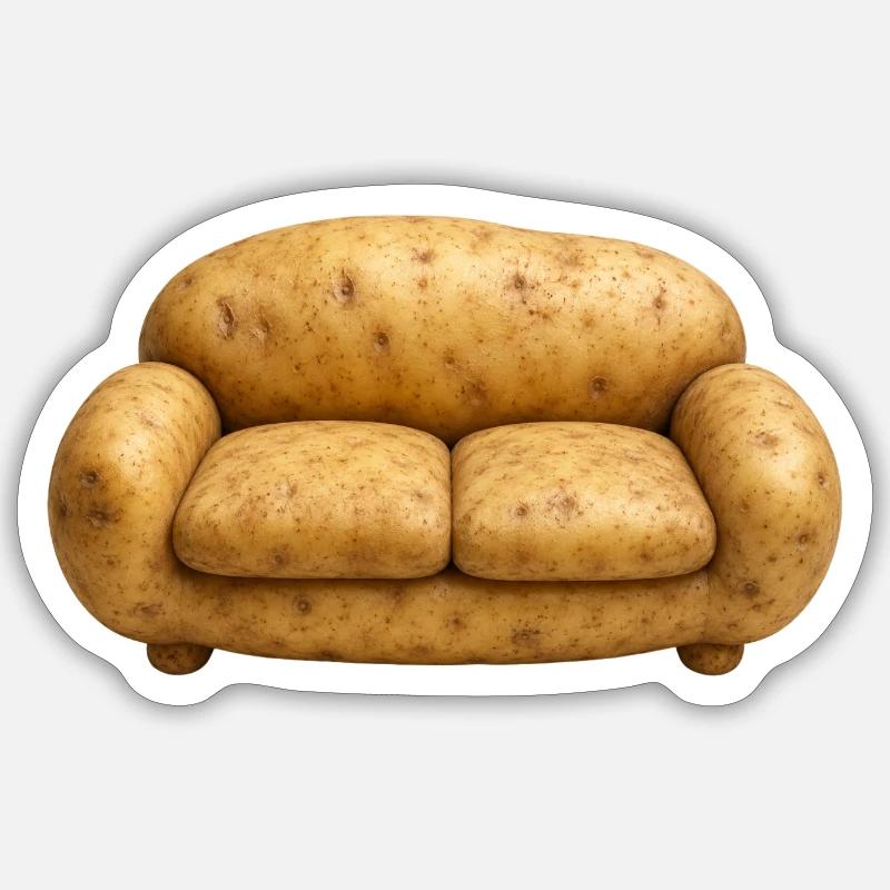 COUCH POTATO - Sticker size S (10 x 10 cm) - white matte