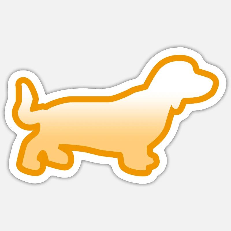Teckel - Sticker taille S (10 x 10 cm) - blanc mat