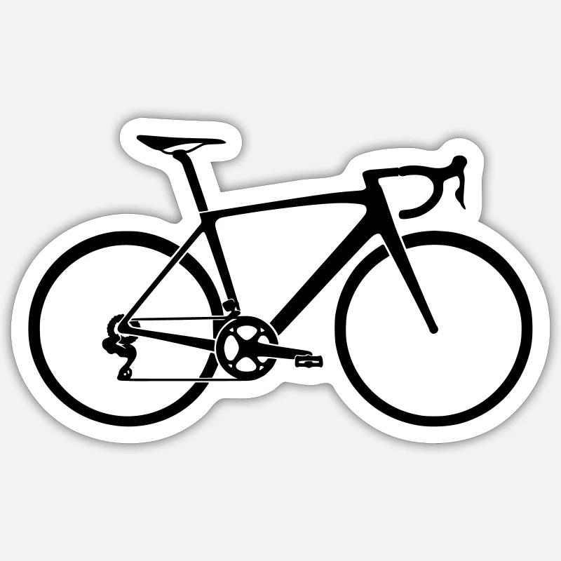 velo de course - Sticker taille S (10 x 10 cm) - blanc mat