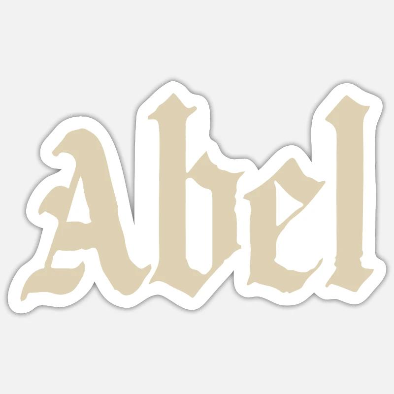 Abel Gothic Script - Sticker Größe S (10 x 10 cm) - Mattweiß