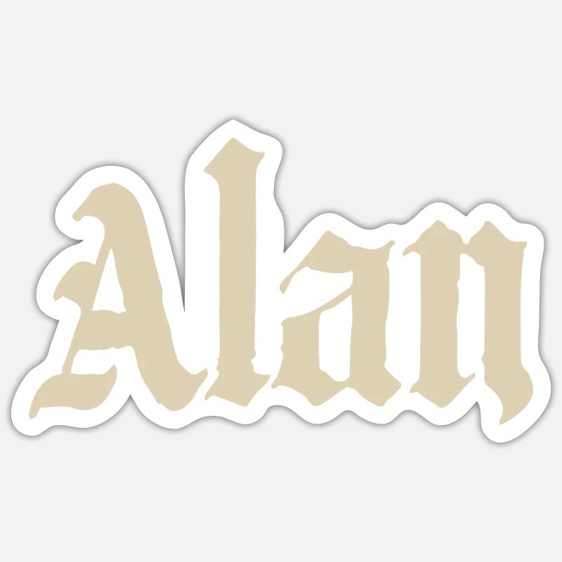 Alan Gothic Lettering - Sticker size S (10 x 10 cm) - white matte