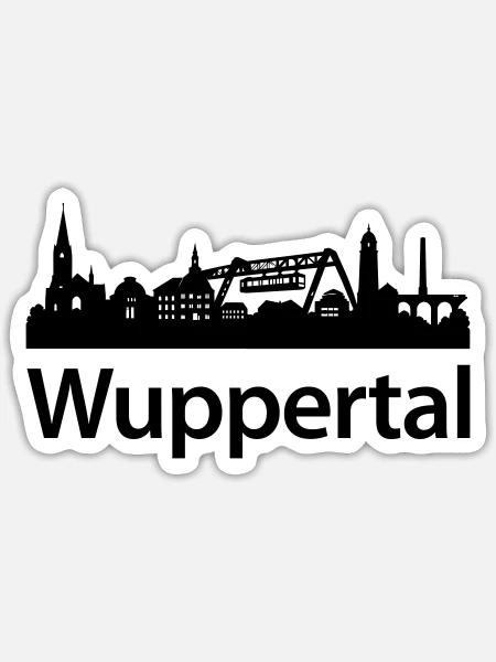 Wuppertal Skyline - Sticker Größe S (10 x 10 cm) - Mattweiß