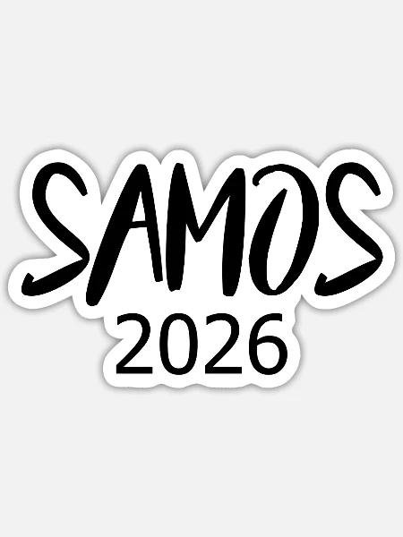 Samos_2026 - Sticker Größe S (10 x 10 cm) - Mattweiß