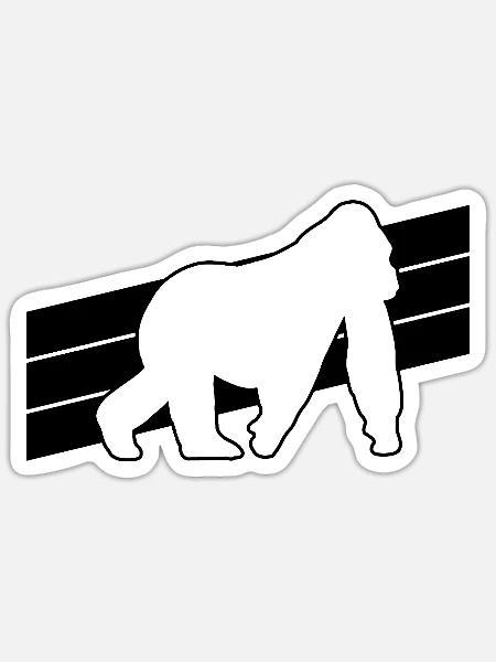 Affe Silhouette - Sticker Größe S (10 x 10 cm) - Mattweiß
