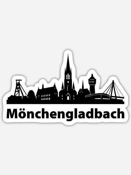 Mönchengladbach Skyline - Sticker Größe S (10 x 10 cm) - Mattweiß