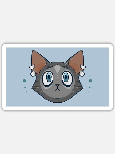 Cat Design  - Sticker Größe S (10 x 10 cm) - Mattweiß