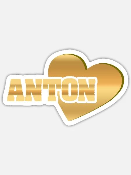 Anton als Love - Sticker Größe S (10 x 10 cm) - Mattweiß
