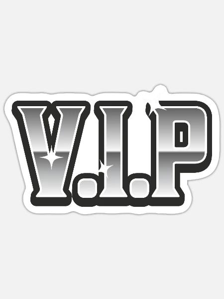 VIP - Sticker Größe S (10 x 10 cm) - Mattweiß
